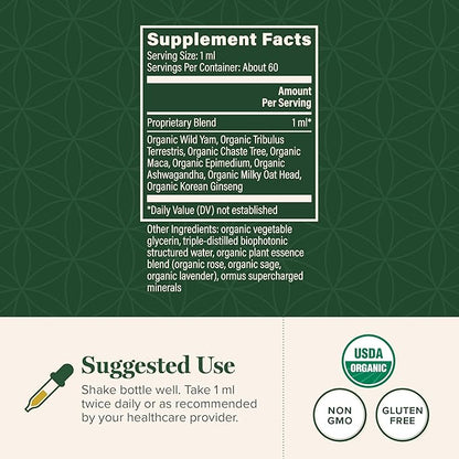 Global Healing Center - Women's Hormone Balance Female Fuzion Organic Liquid Supplement Drops - Superior Vitality, Healthy Libido, Natural Sensual Response, Support Mood & Promote Metabolism Wellness