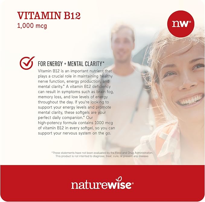 NatureWise Vitamin B12 1,000 mcg 150 Softgels & Vitamin D3 5000iu 360 Mini Softgels for Energy, Mental Clarity, Bone & Muscle Support