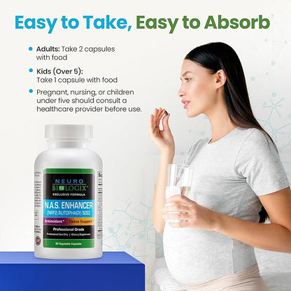 NAS Enhancer - Advanced Antioxidant & Energy Supplement – Supports Cellular Detox & Defense, Metabolic Balance & Longevity with NRF2 Activator, Turmeric, Piperine & Glutathione - 60 Veg Capsules