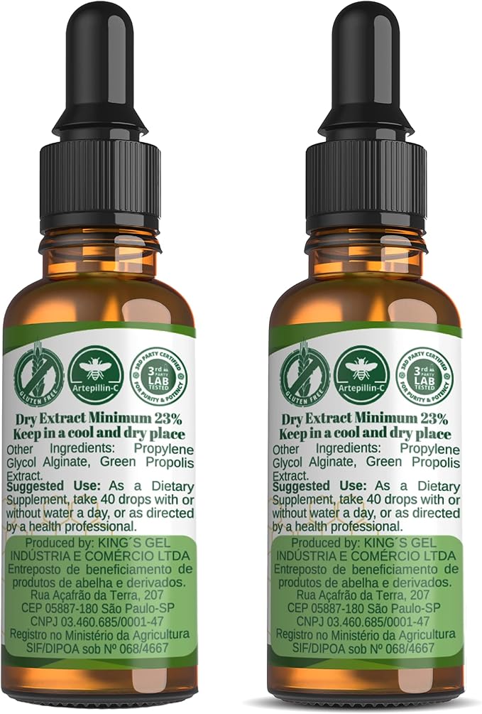 Green Propolis Extract Liquid - Brazilian Bee Propolis - Alcohol-Free Immune Support Supplement - 60-Day Supply - Natural Immunity Shots
