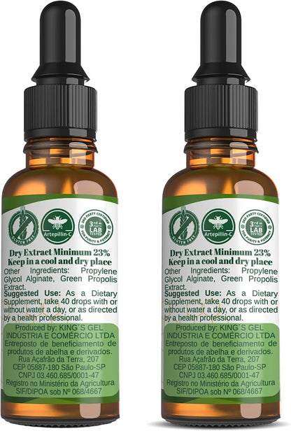 Green Propolis Extract Liquid - Brazilian Bee Propolis - Alcohol-Free Immune Support Supplement - 60-Day Supply - Natural Immunity Shots