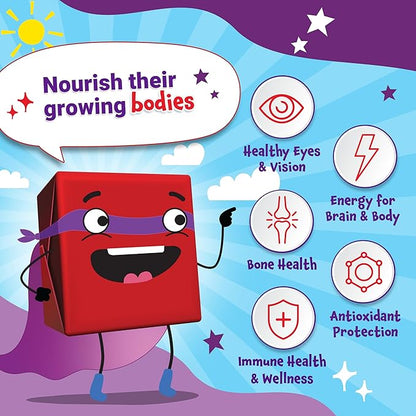 Force Factor Kids Multivitamin Super Chews, Kids Vitamins to Support Wellness, Immune Health, Eye Health, & More with 18 Vitamins, Minerals, & Antioxidants, 2-Month Supply, Multi-Flavor, 60 Soft Chews