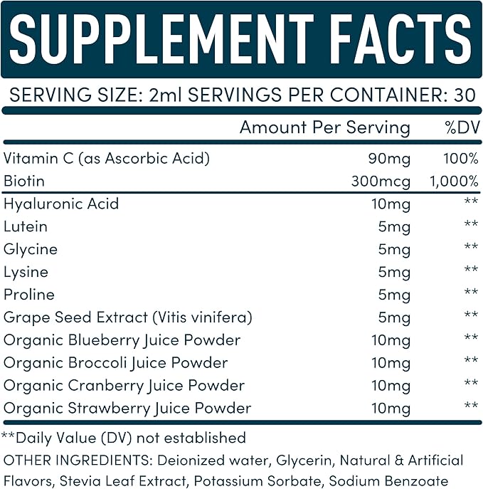 WINDSOR BOTANICALS Vegan Collagen Builder Liquid Supplement - Collagen Booster with Vitamin C, Biotin, Hyaluronic Acid & Amino Acids - Organic Fruit & Vegetable Blend - 60ml, 30 Day