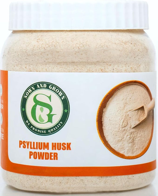 Sown and Grown Psyllium Husk Powder- 12oz | Psyllium Husk for Baking | Cleanse Your Digestive System | Finely Ground Powder | Ideal for Baking | Non-GMO