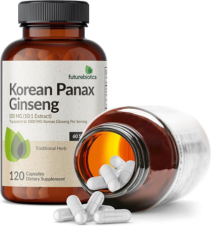 Futurebiotics Korean Panax Ginseng Energy, Memory & Brain Health Support, Non-GMO, 120 Capsules