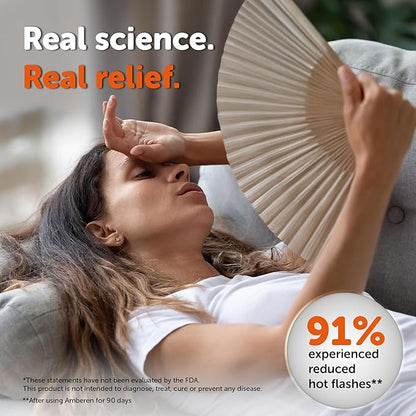 Amberen: Safe Multi-Symptom Menopause Relief. Clinically Shown to Relieve 12 Menopause Symptoms: Hot Flashes, Night Sweats, Mood Swings, Low Energy and More. 2 Month Supply