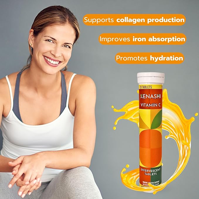 Vitamin C 1000mg Effervescent Tablets Vitamin with Zinc Potassium Magnesium E Vitamin Vitamina C Efervescente para Adulto Zinc and Vitamin C 20 Tablets