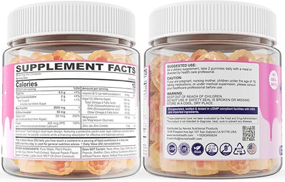 Sugar Free Inositol Gummies - Myo-Inositol & D-Chiro Inositol Supplement 2000mg + 50mg Plus Methylfolate, Vitamin D3, B12, Algae Omega 3, Magnesium & Zinc Support Hormone Balance for Women, 40:1 Ratio