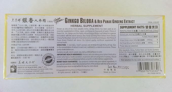 Prince Of Peace Ginkgo Biloba & Red Panax