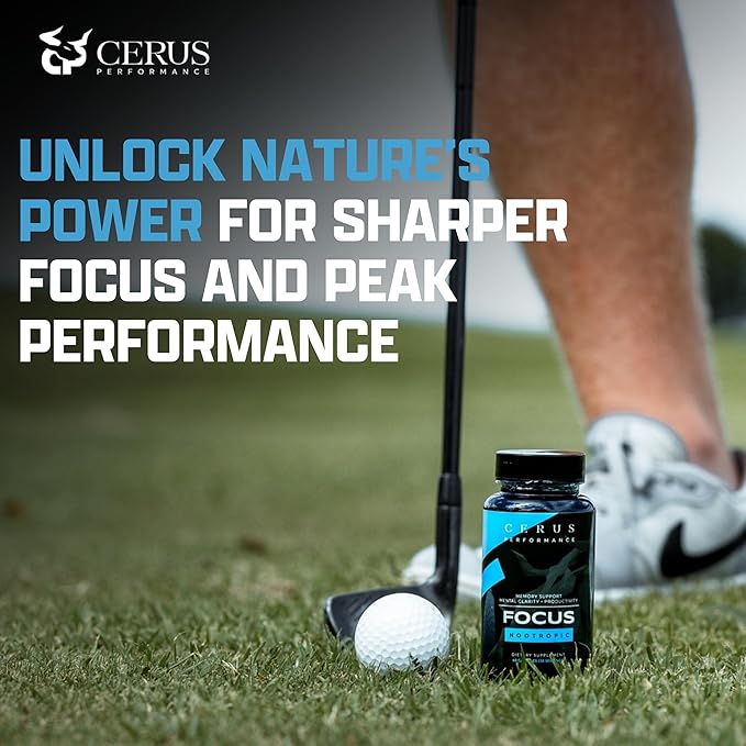 Cerus Performance Focus Nootropic Supplement - Enhances Mental Clarity, Boosts Memory & Cognitive Function, Improves Alertness - Ideal for Athletes & Fitness Enthusiasts - 60 Capsules