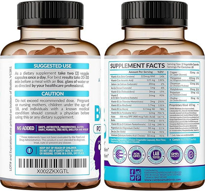 40-in-1 Brain Booster Supplements for Memory, Focus, Clarity, Energy, Performance | Natural Nootropic Brain Support Supplement with DMAE, Bacopa Monnieri & More | For Men & Women | 120 V Capsules