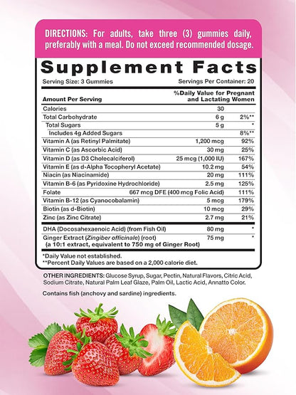 Nature's Truth Prenatal Multivitamin Gummies | with DHA & Folic Acid | 60 Count | Fruit Flavor | Non-GMO & Gluten Free Supplement