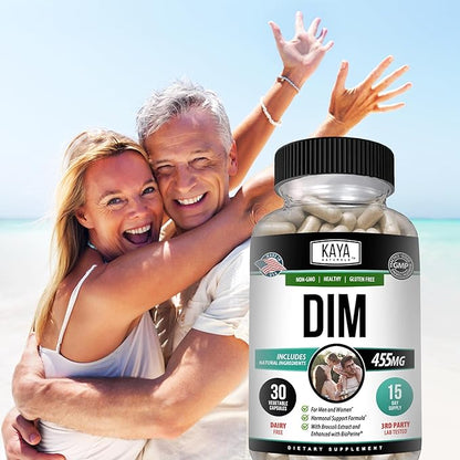 Kaya Naturals DIM Ultra (30 Capsules) | DIM Supplement for Women and Men | Vegetable Capsules with Broccoli Extract & BioPerine | Herbal Supplement for Hormonal Support, Acne, Menopause, and Prostate