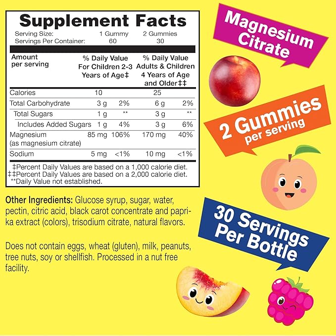 Biotin Kids + Magnesium Citrate Kids, Gummies Bundle - Great Tasting, Vitamin Supplement, Gluten Free, GMO Free, Chewable Gummy