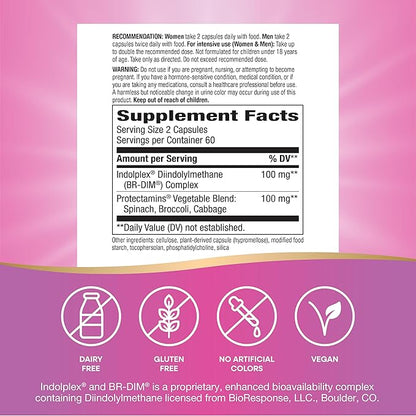 Nature's Way DIM-Plus, DIM Supplement, Supports Balanced Estrogen Metabolism*, Supports Estrogen Hormone Balance*, Diindolylmethane, 120 Vegan Capsules