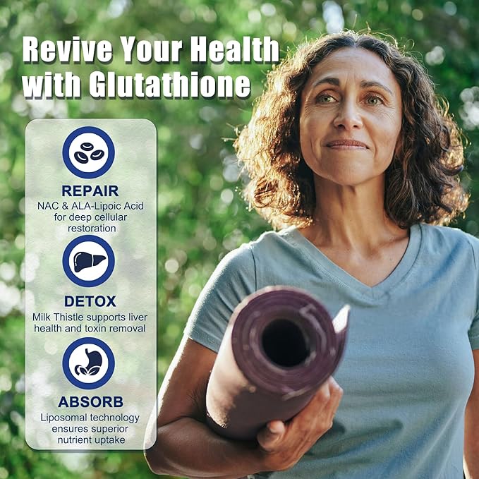 Liposomal Glutathione Gummies 1100mg Supplement(Made in USA), L-Glutathione Reduced with Vitamin C, Phospholipids, ALA, NAC & Milk Thistle, Antioxidant for Anti-Aging, Immune & Cleansing, Vegan, 60 ct