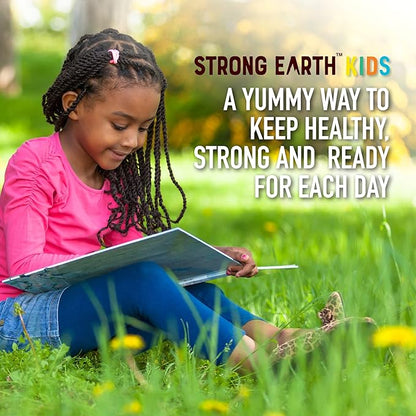 YUM-V'S Strong Earth Organic Multivitamin Gummies, Vitamins & Minerals Including Vitamin A, C, D3, E, B6 & Zinc - Chewable Vitamin with Immune Support for Boys and Girls, 60 Count