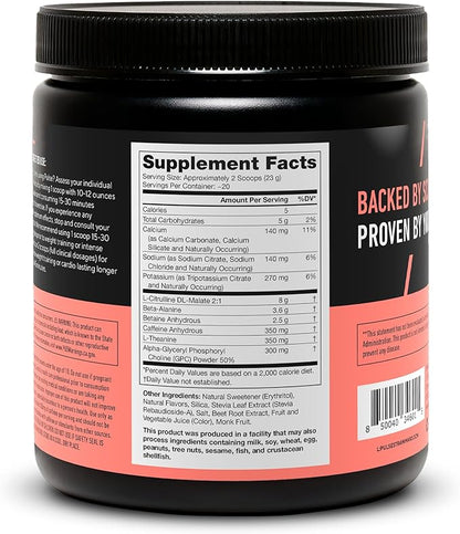 LEGION Pulse Pre Workout - All Natural Nitric Oxide Preworkout Drink to Boost Energy, Creatine Free, Naturally Sweetened, Beta Alanine, Citrulline, Alpha GPC (Strawberry Margarita)