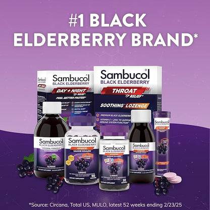 Sambucol Black Elderberry Syrup for Kids - Kids Elderberry Syrup, Added Vitamin C, Black Elderberry Syrup, Sambucus Elderberry Kids Syrup for Immune Support, Delicious Berry Taste - 4 Fl Oz, 2-Pack