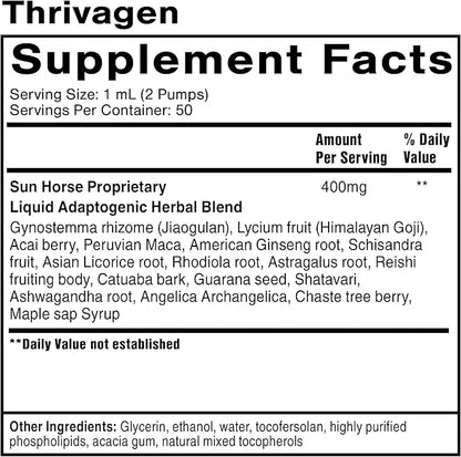 Quicksilver Scientific Thrivagen - Women's Health Supplement with 15 Energy, Hormone Balance & Adrenal Support Botanicals - Adaptogenic Herbs with Shatavari, Rhodiola & Maca Root (1.7oz / 50ml)