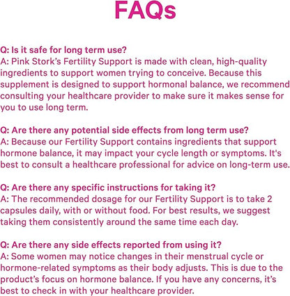 Pink Stork Fertility Supplements for Women - Prenatal Multivitamin with Ovulation, Conception, & Hormone Balance Support - 17 Vitamins & Inositol, Ashwagandha, & Vitex - 60 Capsules
