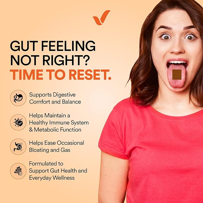 Acidity Relief Oral Strips – 60 Strips – Fast-Dissolving Supplement for Acid Reflux, Bloating & Gas – Natural Digestive Support for Men & Women – Orange Flavor