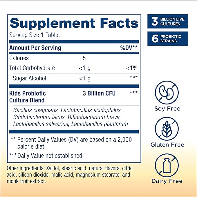 Renew Life Kids Probiotic Gummies, Supports Digestive & Immune Health, Soy, Dairy & Gluten Free, Berry, 60 Chewable Tablets