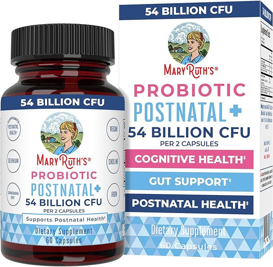 MaryRuth Organics Postnatal Probiotics for Breastfeeding Women | Nursing Probiotic Capsules with Vitamins | Minerals & Antioxidants | 54 Billion CFU | Non-GMO | Vegan | 30 Servings