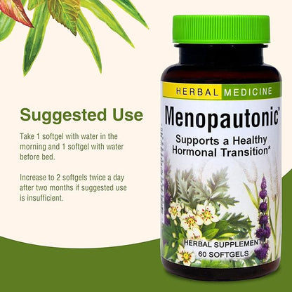 Herbs, Etc. Menopautonic - Support Healthy Hormones - Menopausal Health Supplement with Chastetree Berry, Black Cohosh & Ginseng - Supports Ovary Health & Vaginal Walls - 60 Softgels (60 Servings)