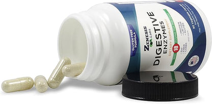 Zenesis Labs Digestive Enzymes - with Amylase, Bromelain, Protease, Lipase, & 14 Other Enzymes - 90 Capsules