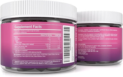 Sugar-Free Kids Elderberry Gummies with Vitamin C & Zinc - Daily Children Elderberry Immune Support Gummies Supplement for Respiratory Health, Sambucus Elderberry Antioxidant Gummies, Vegan (60 Ct)
