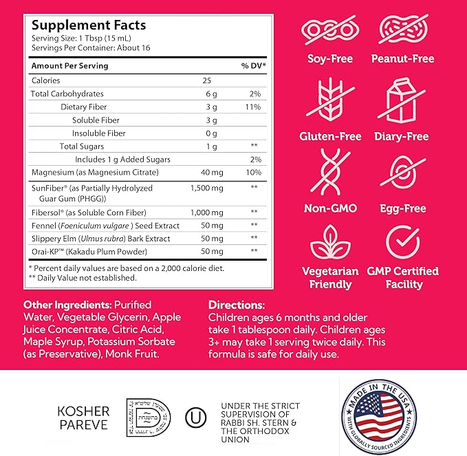 Zahler KonstiKid, Kids Constipation Support Supplement, LiquidConstipation Ease, Supports Regularity & Digestive Health, 8OZ