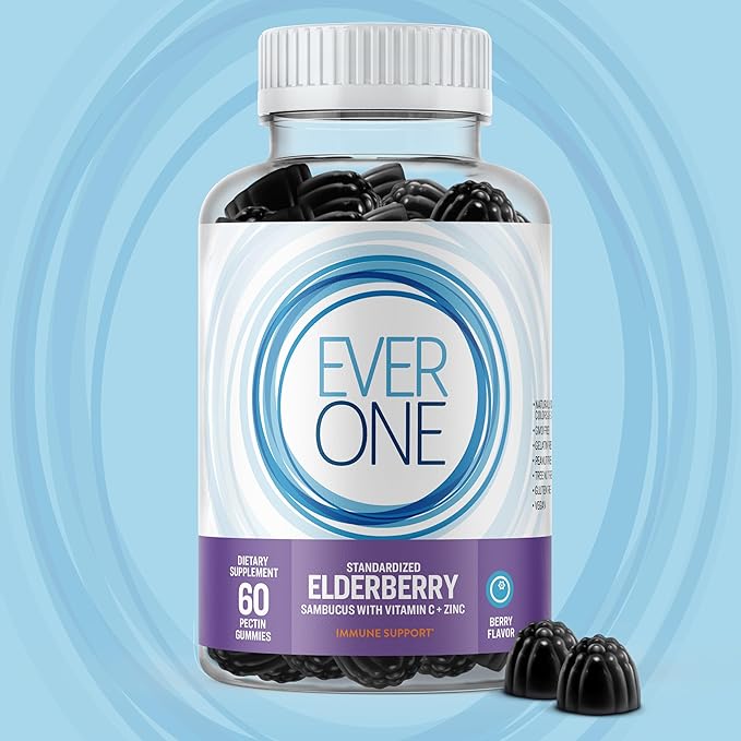 Sambucus Elderberry Gummies for Adults with Vitamin C and Zinc- Immune Support Supplement - Vegan, Gelatin Free, Gluten Free, GMO Free- Delicious Berry Flavored, Black Elderberry Immune Gummy Vitamins