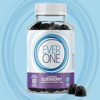 Sambucus Elderberry Gummies for Adults with Vitamin C and Zinc- Immune Support Supplement - Vegan, Gelatin Free, Gluten Free, GMO Free- Delicious Berry Flavored, Black Elderberry Immune Gummy Vitamins