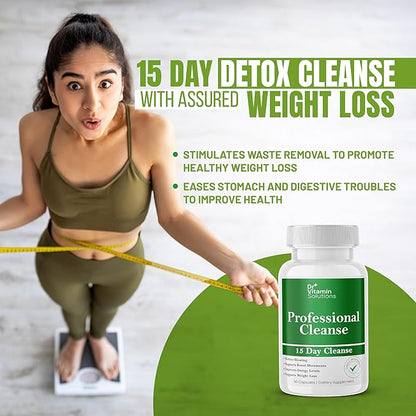 DR VITAMIN SOLUTIONS 15 Day Gut Cleanse Detox for Women w/GLP-1 Support - Natural Colon & Detox Cleanse for Weight Loss - Bloating & Constipation Relief - Flushes Toxins & Supports Immunity - 30 Ct.