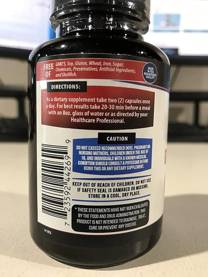 Kaya Naturals - L-Arginine All-Natural Herbal Supplement for Maximum Health Benefits | Pre-Workout | Energy | Improved Nighttime Performance | - 60 Capsules