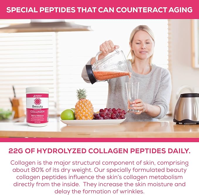Beauty Collagen Peptides, Berry Hibiscus, 12 Oz