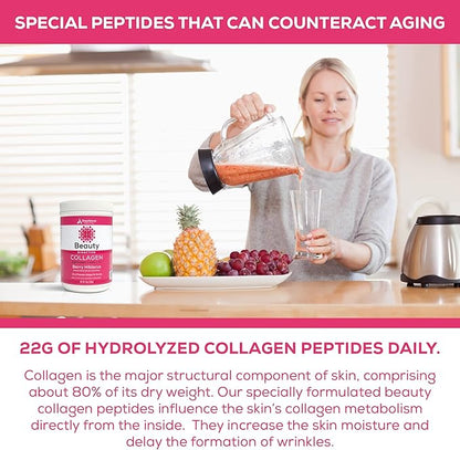Beauty Collagen Peptides, Berry Hibiscus, 12 Oz