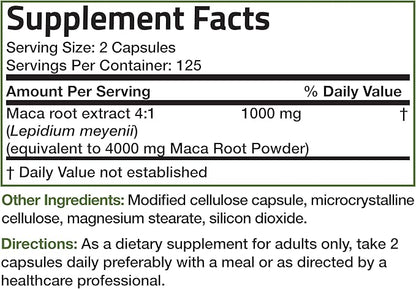 Bronson Maca Root Extra Lepidium Meyenii, Non-GMO, 250 Vegetarian Capsules