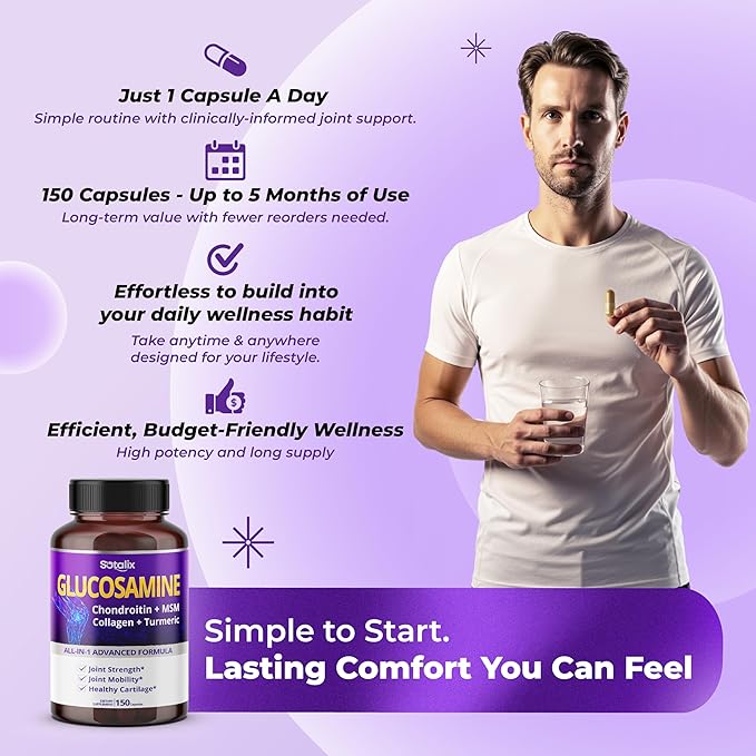 saminewith Chondroitin MSM Collagen Turmeric for Joint Strength & Joint Mobility * USA Made & Tested (150-day Supply (Pack of 1))