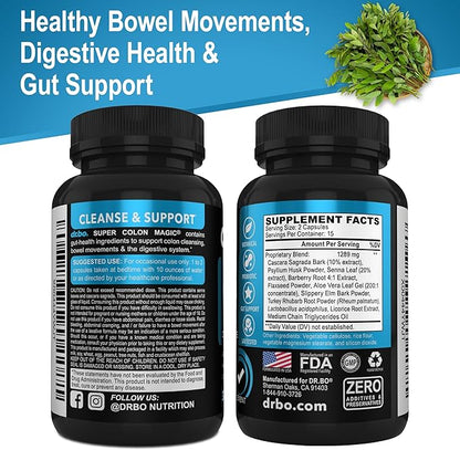 Colon Cleanser Detox for Weight Flush - 15 Day Colon Cleanse Pills & Probiotic - Fast Natural Laxative, Constipation Relief, Bowel Movement Supplements for Intestinal Stomach Bloating Gut Loss Support