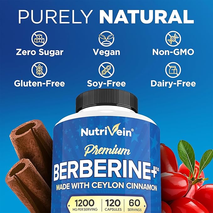 Nutrivein Premium Korean Panax Ginseng Supplement & Berberine Supplements Bundle: High-Absorption Berberine Complex & Genuine Red Ginseng Bundle for Daily Clarity, Vitality, & Wellness