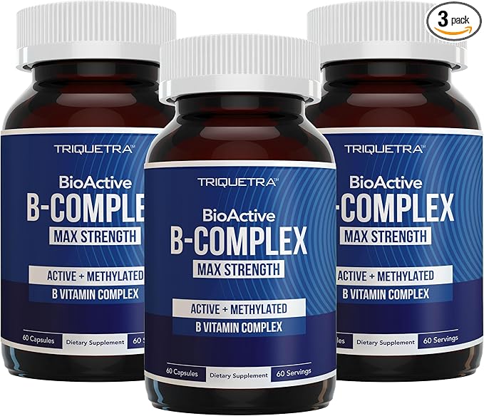 BioActive Vitamin B Complex Blood Stream Ready, Methylated B Complex Featuring Methylfolate 3 BioActive Forms of B12, BenfoPure® B1 & Pantesin® B5 12 B Vitamins in Clinical Doses(120 Servings - 3Pack)