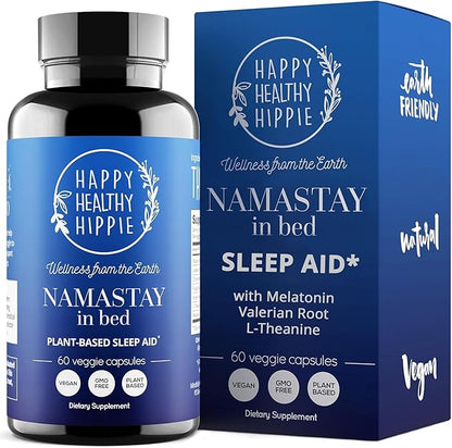 Natural Sleep Aid for Adults – Valerian Root Capsules, Melatonin 0.5mg, L Theanine Supplement, Chamomile, Passionflower, Magnolia Bark | Non-Groggy, Plant-Based Pills | 60 Ct