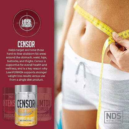 NDS Nutrition Complete Diet Kit Weight Loss - Decrease Appetite and Energy Booster - L-Carnitine and CLA (Intensify Black 90 Capsules, Censor 90 Softgels, and Slim-Tox 90 Capsules)