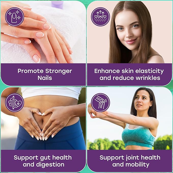 Naturally-Sourced Hydrolyzed Collagen Powder - Hair, Skin, Nail, and Joint Support - Type I & III Grass-Fed Collagen Supplement for Women | Non-GMO, Dairy-Free | 9.88 Oz (280g) Unflavored