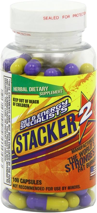 Stacker 2 Fat Burner Capsules, Ephedra Free, 100-Count Bottle