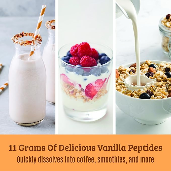 Dr. Matthew Vanilla Collagen Protein Powder with Hyaluronic Acid, Vitamin C and Biotin for Hair, Skin, Nails, Joint. Keto, Type 1 and 3.