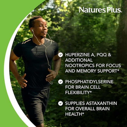 Natures Plus BrainCeutix Boost - 90 Capsules - Promotes Brain Energy, Memory & Concentration - Non-GMO & Gluten Free - 30 Servings