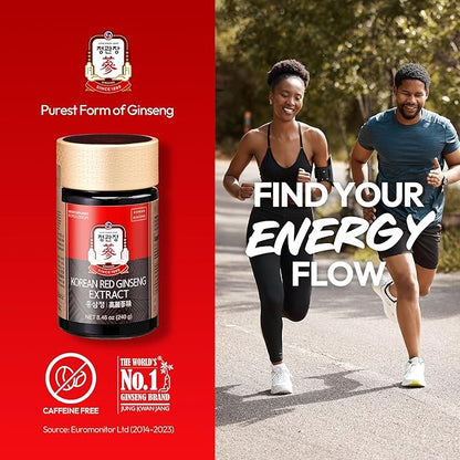Renewed Korean Red Ginseng Extract Paste (Hong SAM JUNG) - Panax Ginseng Adaptogen Supplements - Energy Boost & Immune Support, Caffeine Free & Gluten Free (240g, 8.47 oz)